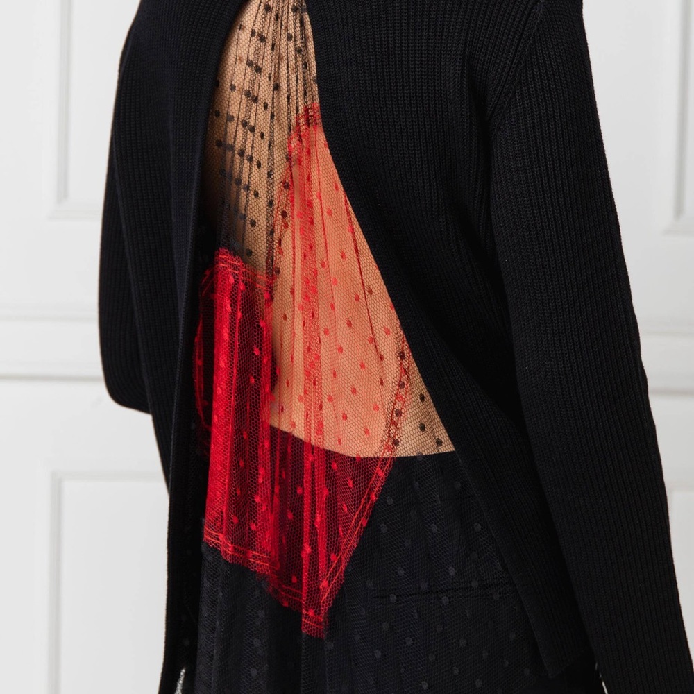 RED Valentino Black Knit with Red Accents